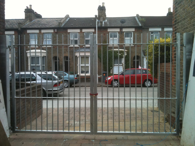 Galvanized entrance gates